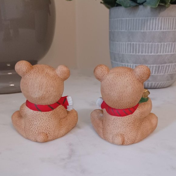 Porcelain Bisque Christmas Bears, Set of Two, Vintage - Picture 5 of 7